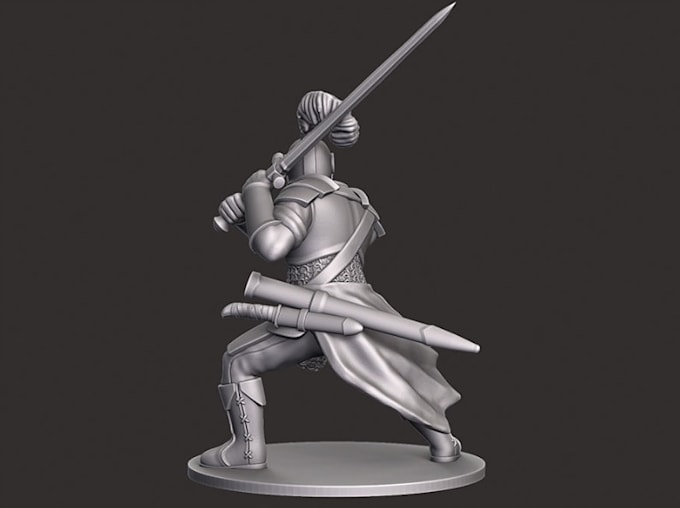 digital sculpt 3d miniature character, printable stl, 3d statue, realism model