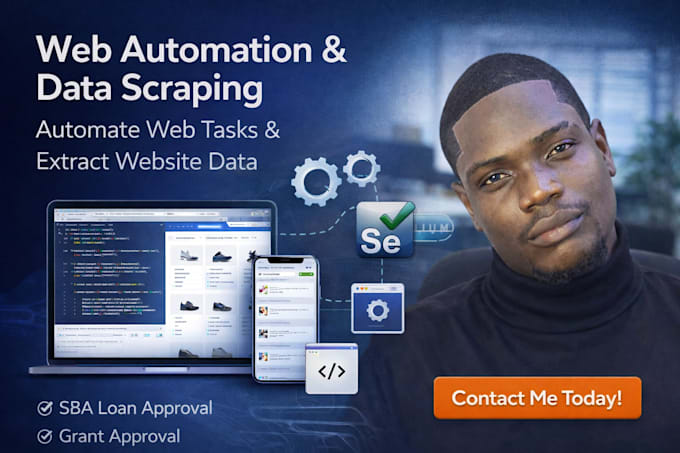 web automation selenium automation web scraping scrap websites data scraping