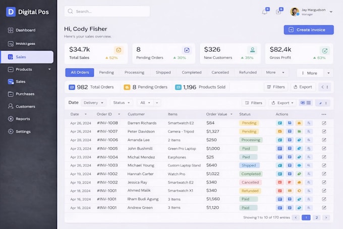 do web app, saas app, pos, erp, crm, accounting software, billing software