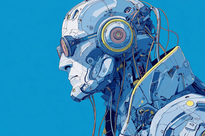 create a fascinating robot or cyborg character
