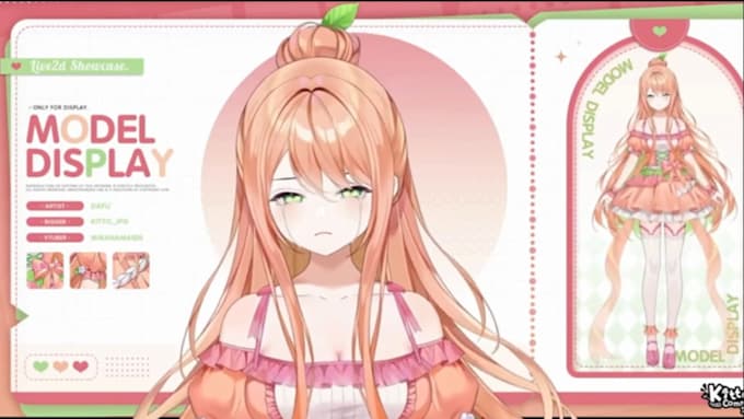 draw high quality 2d vtuber moodel, live2d design, streaming avatar, 3d v tuber