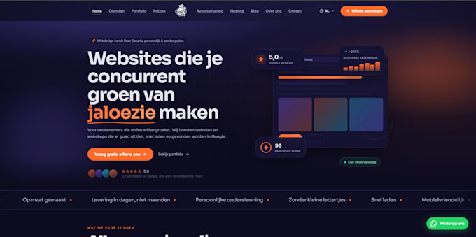 build a fast custom coded website or landing page