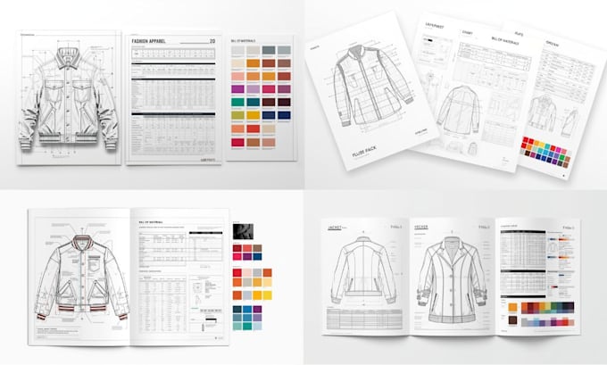 design fashion tech pack technical flat sketch spec sheet illustrator
