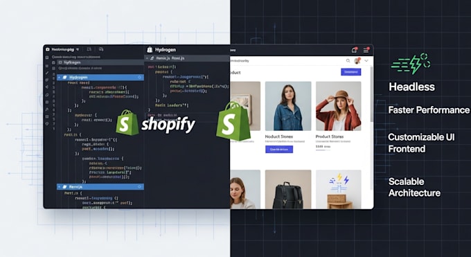 setup shopify headless store with hydrogen and react, remix or next