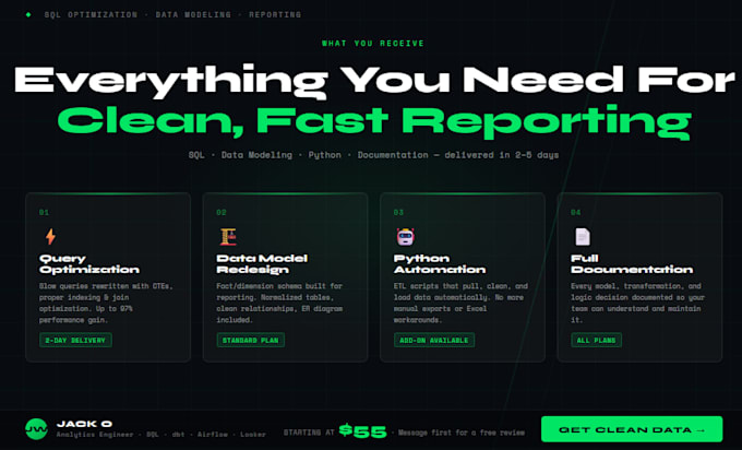 clean, optimize, and model your sql database for reliable reporting