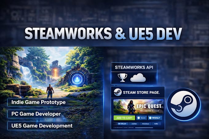 build steam store page steamworks api integration indie game prototype ue5 game