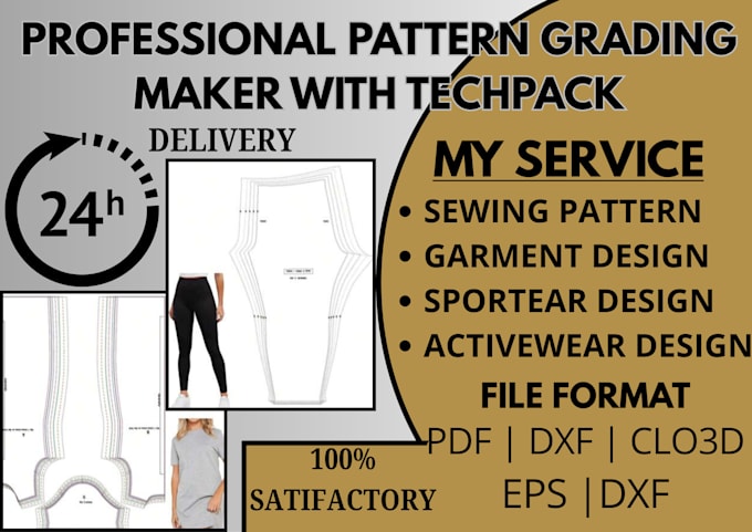 create digital sewing pattern grading for clothing and dress in pdf format