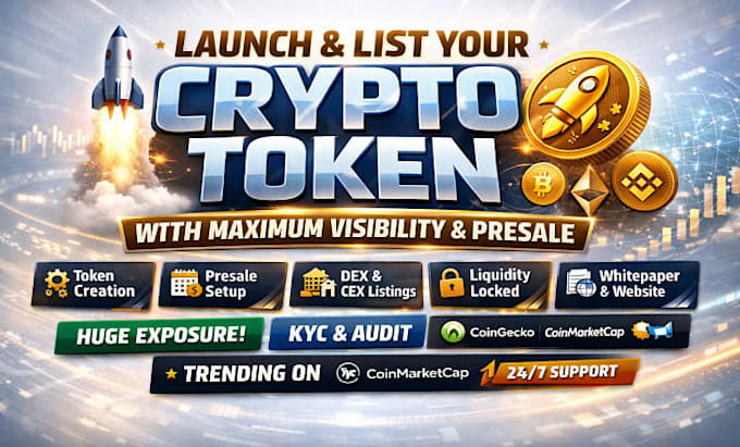 launch and list your crypto token with maximum visibility, presale token