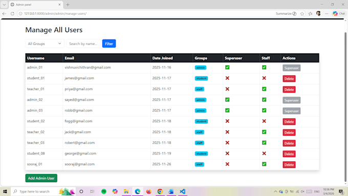 build a django web application with crud functionality