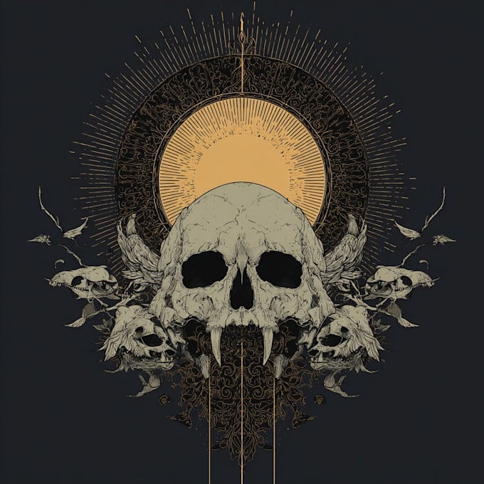 do drawing for tshirt detaild, horror, creepy illustration