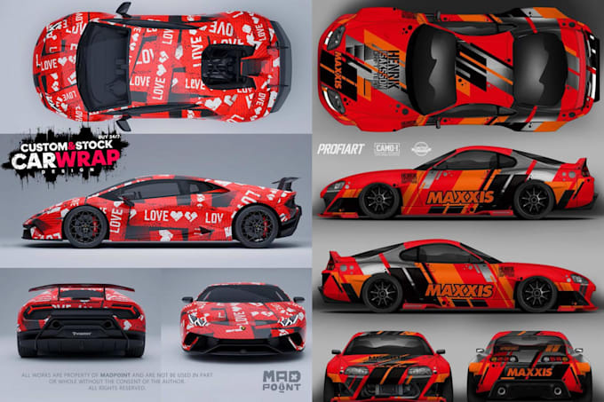 create car wrap, van wrap, pickup truck, motorcycle, trailer wrap design