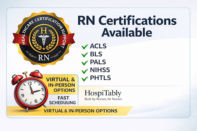 help nurses get acls, bls, pals, nihss rapid certification assistance quickly