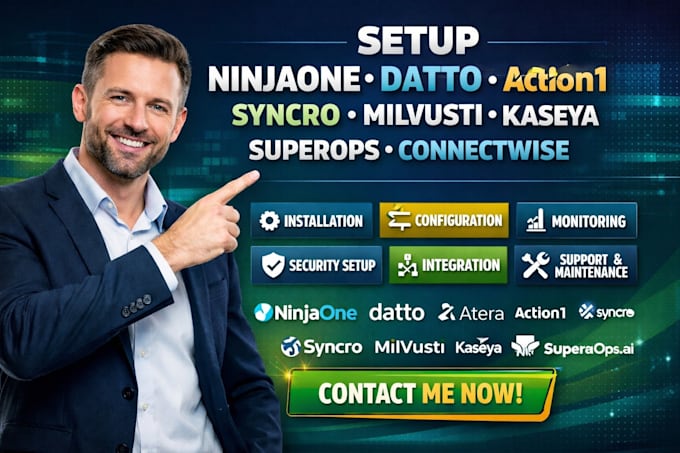 setup ninjaone datto atera action1 syncro milvusti kaseya superops connectwise