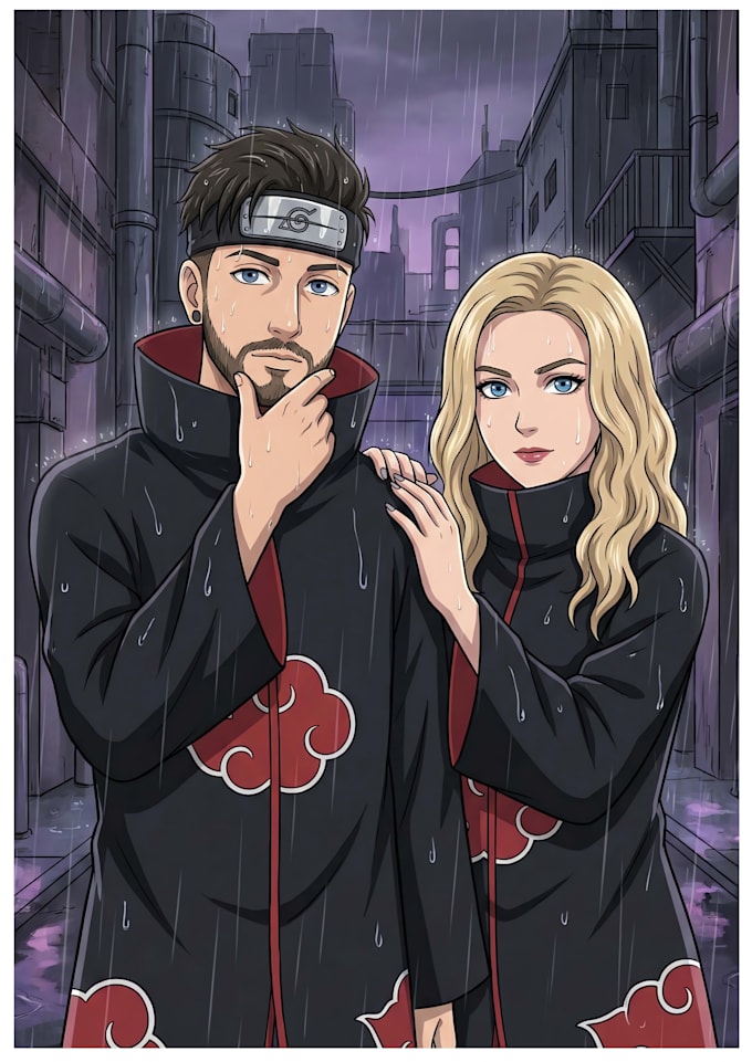 create a naruto style illustration for you