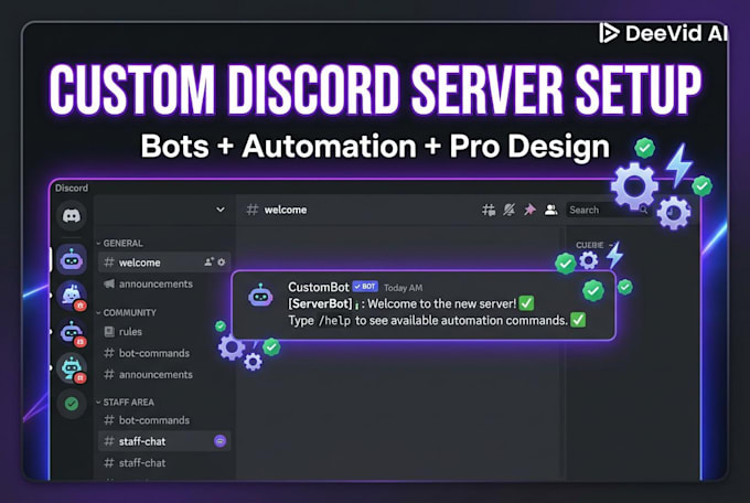 create custom discord server setup with bots and automation discord server setup