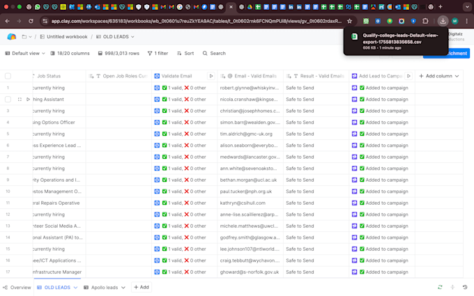 setup clay com, apollo io sequences, hubspot crm workflows, and automation