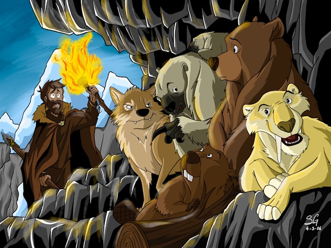 create a cinematic scene illustration with expressive storytelling