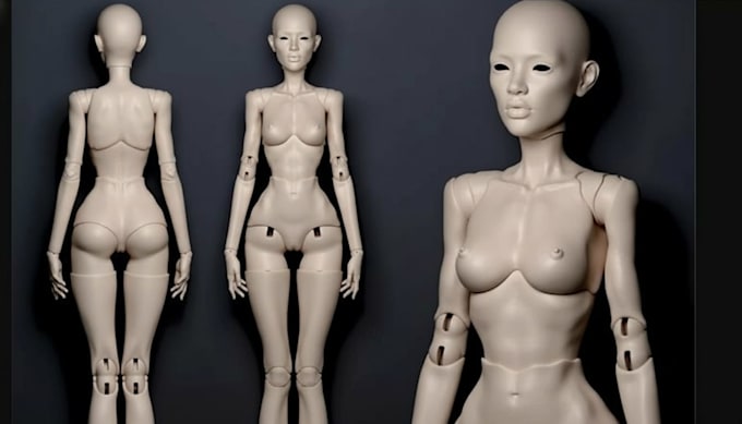 sculpt 3d bjd articulated model, 3d bjd toy design, flexi model for 3d printing