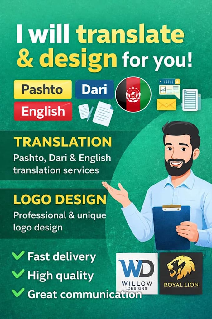 graphic design and translation project for a