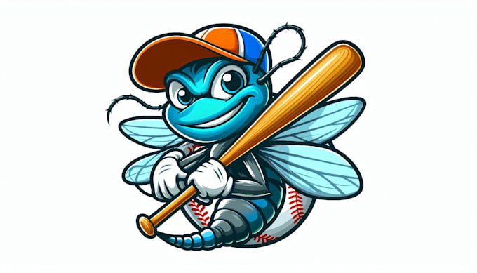 do modern mosquito baseball mascot logo design and redesign