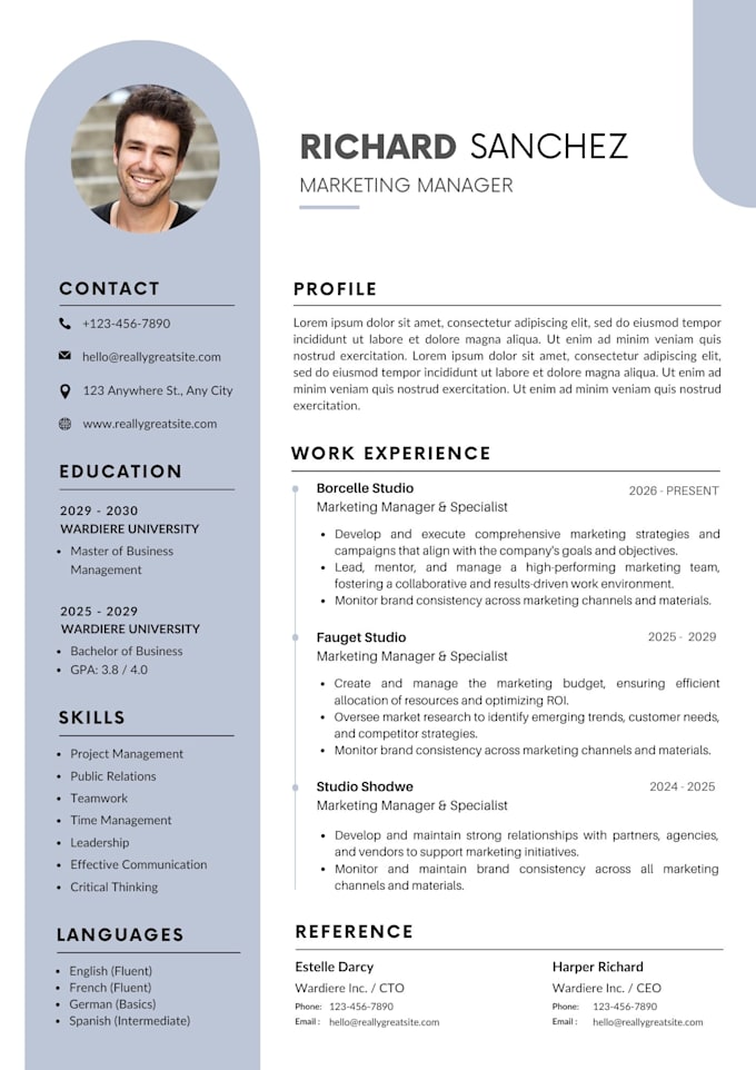 make impressive professional resume design and cv design