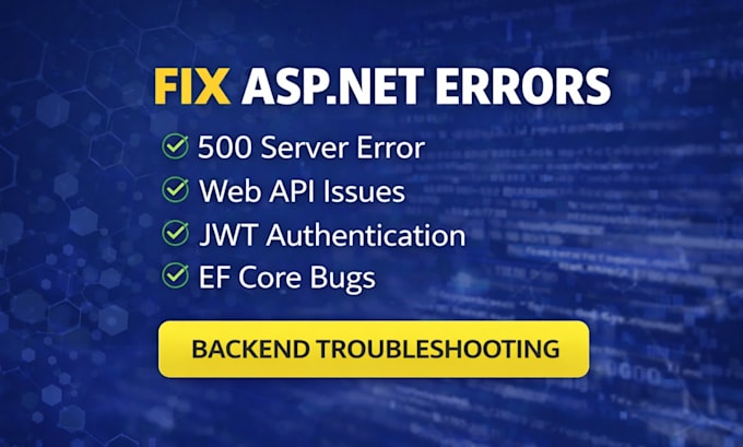 fix asp net core web API bugs, authentication and 500 errors
