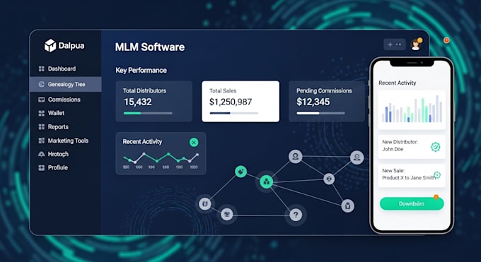 build complete MLM website, MLM sales funnel, MLM software