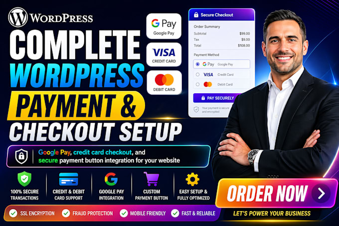 do wordpress payments, google pay, and credit card checkout button and security