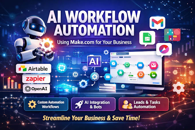 build ai workflow automation makecom, business