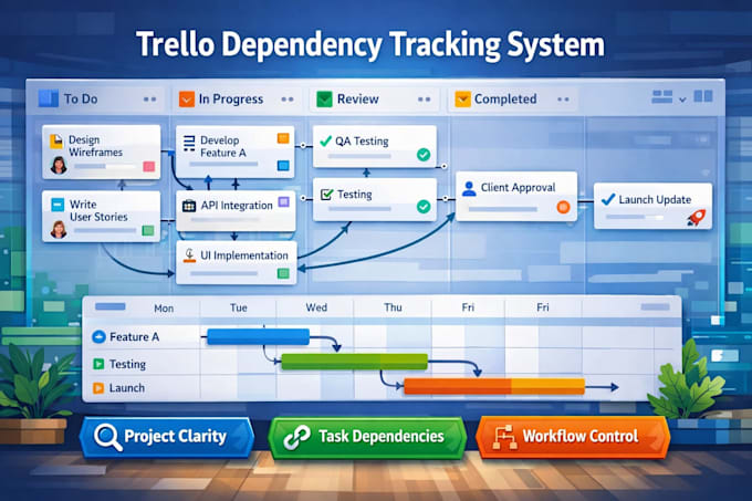 create dependency tracking systems in trello