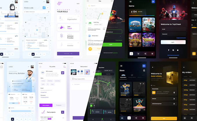 do mobile app UI UX design in figma for ios and android