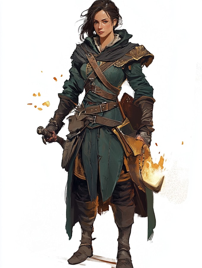 fantasy character and dnd character illustration