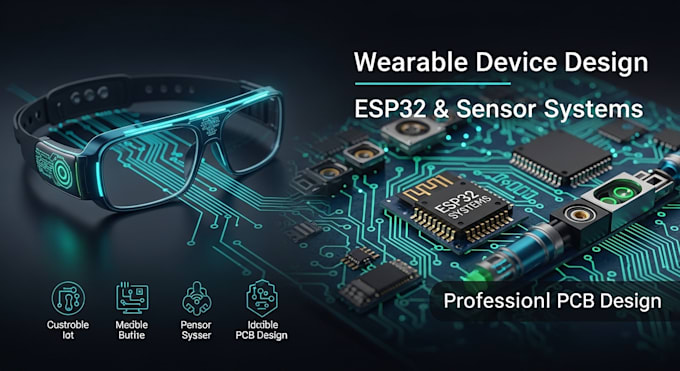 design wearable devices, smart glass, esp32 sensor trackers
