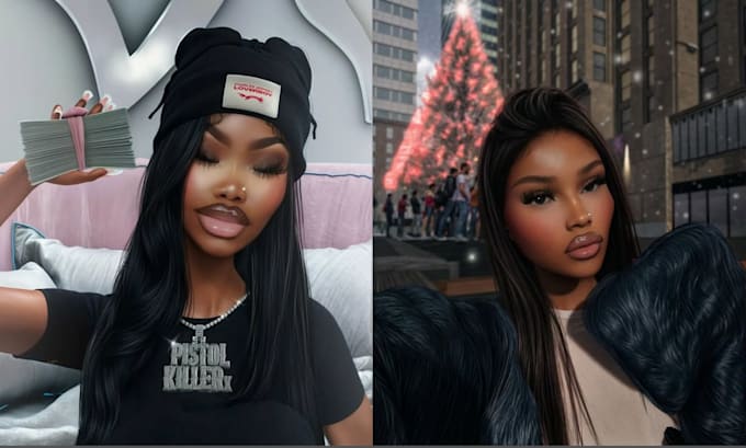 create custom 3d avatar secondlife or imvu 3d model with bento rig and textures
