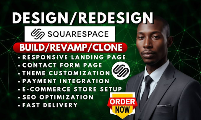 build custom seo squarespace website, design and redesign squarespace website