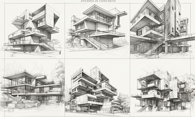 draw an architectural sketches or building illustrations