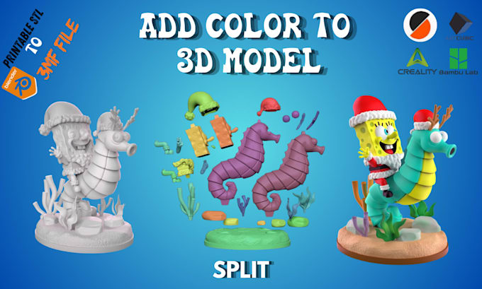 Two Color Stl Converti stl in multicolor 3mf, aggiungi colore e dividi le parti per ...