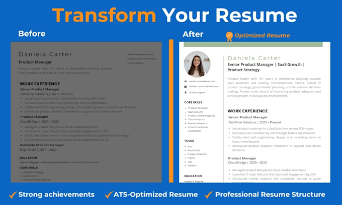 professionally rewrite your resume and linkedin profile