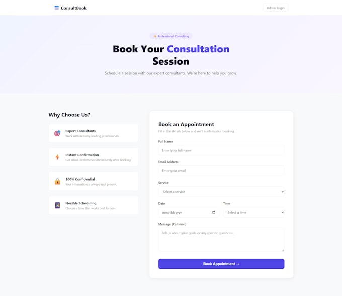 build a modern react landing page for your business