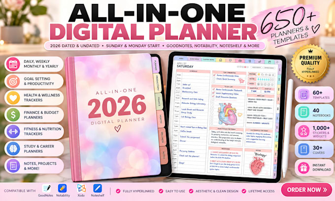 etsy digital planner etsy digital products hyperlinked planner etsy seo journal