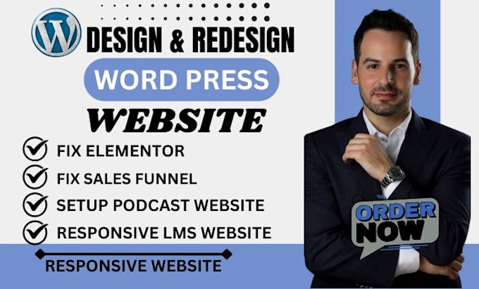 fix elementor issues, wordpress maintenance website, podcast, setup lms website