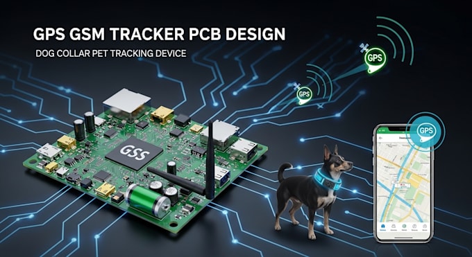 design wearable gps GSM tracker pcb for dog collar pet tracking