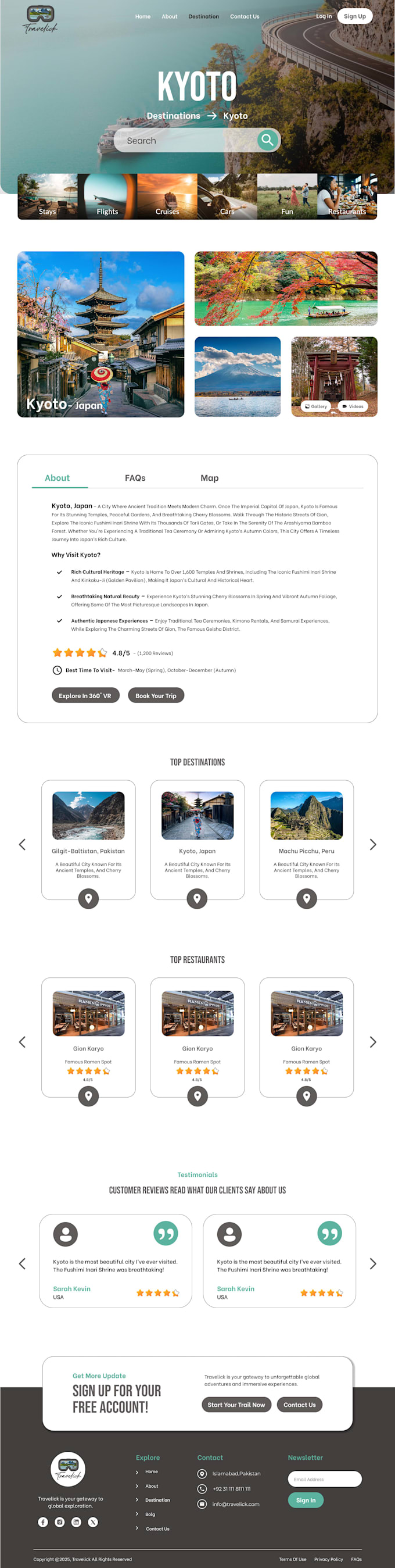 website UI UX design in figma