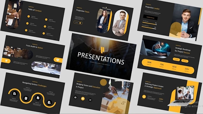 create powerpoint design, business presentation slides, google slides, keynote