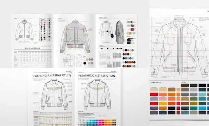design clothing tech pack flat sketch size grading spec sheet