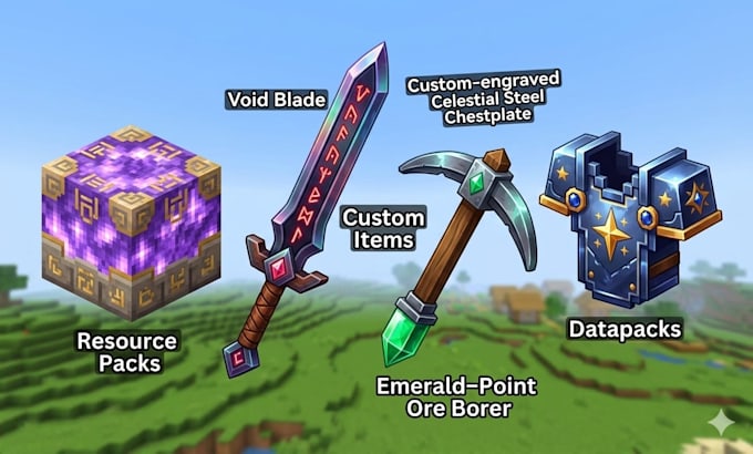 create custom minecraft resource packs data packs and items
