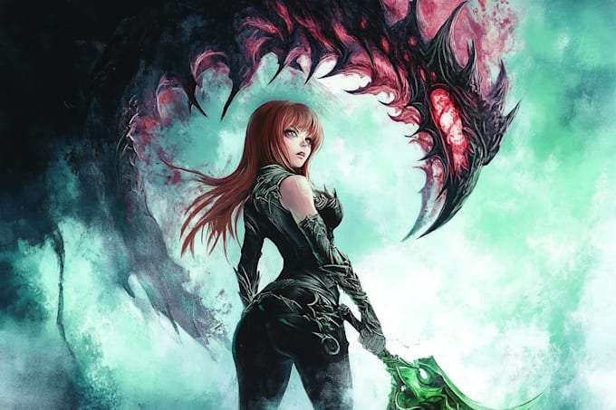 draw dark fantasy art and horror illustration
