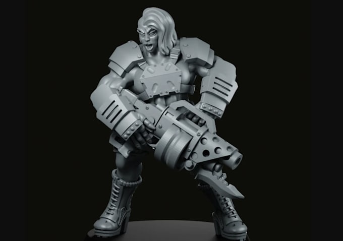 do 3d realistic soldier miniature,rpg tabletop character,3d sci fi model,zbrush