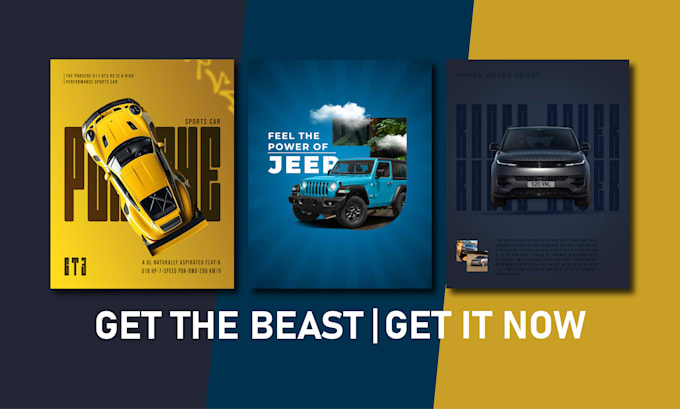 create a custom car poster design within 24 hours