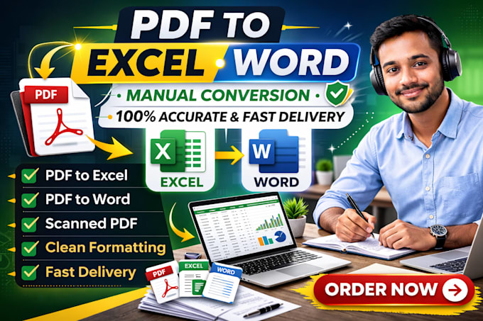 convert PDF to excel or word manually